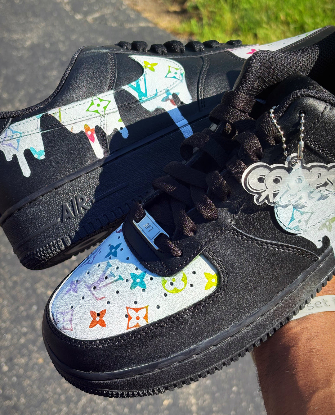 Custom White LV drip AF1s