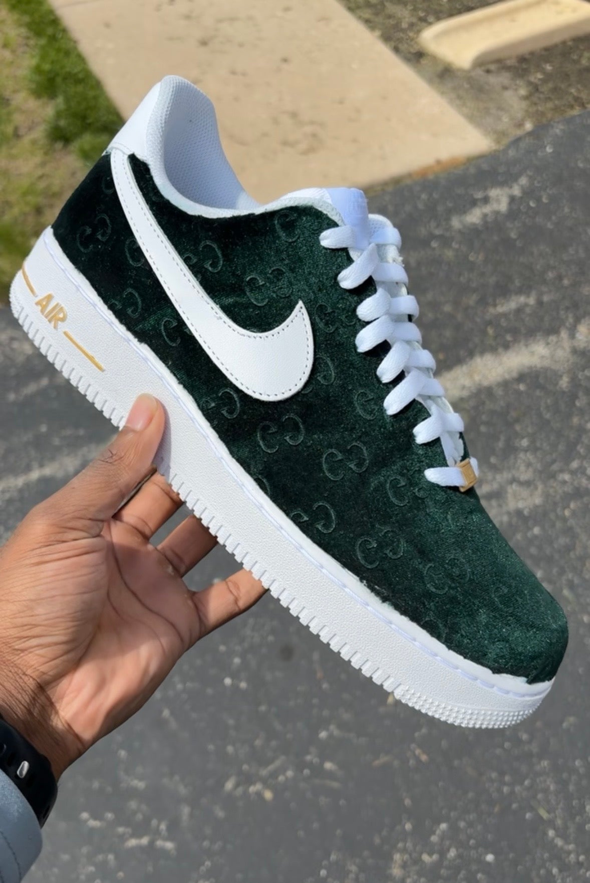 Custom Gucci print AF1s