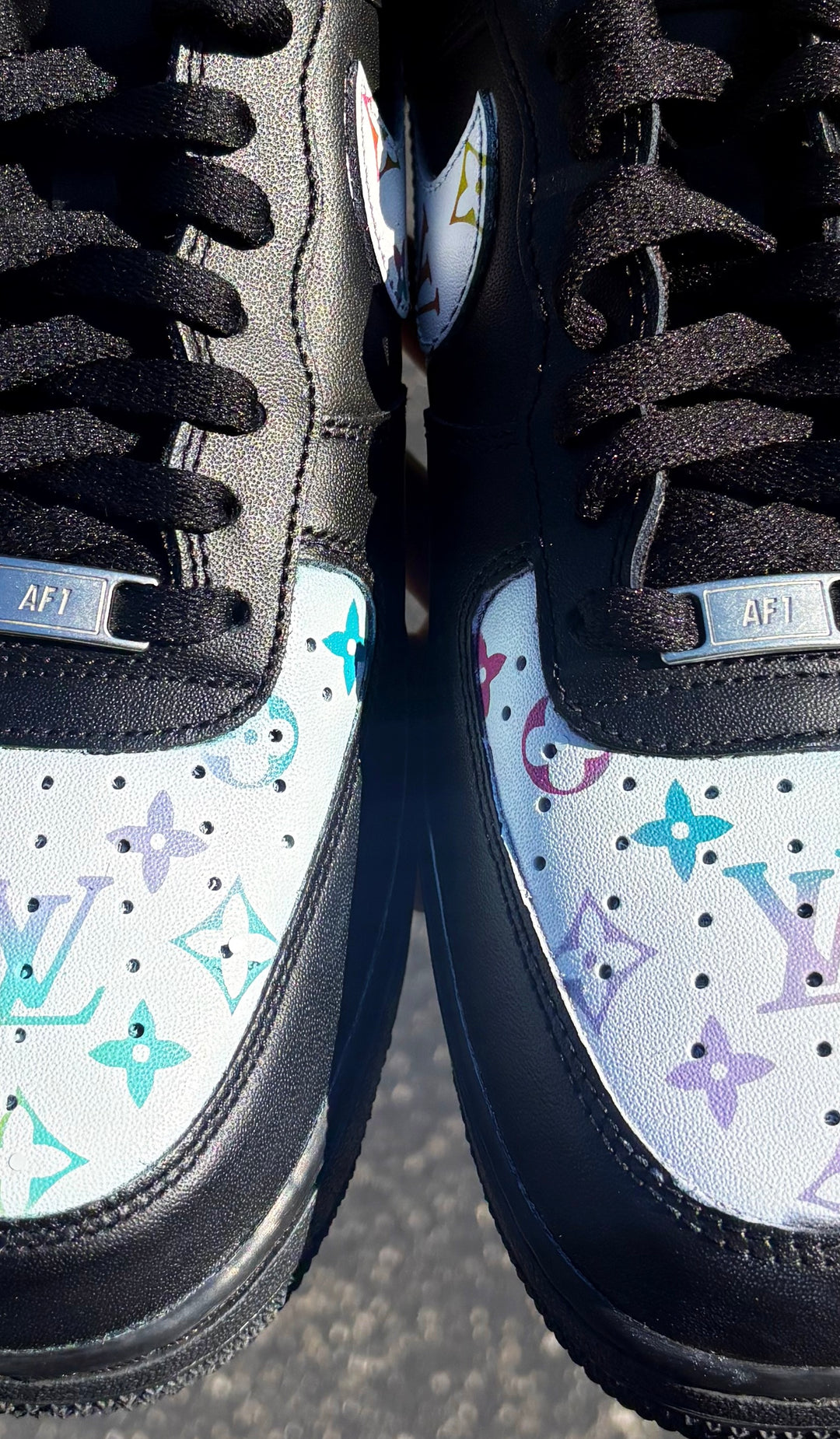 Custom White LV drip AF1s