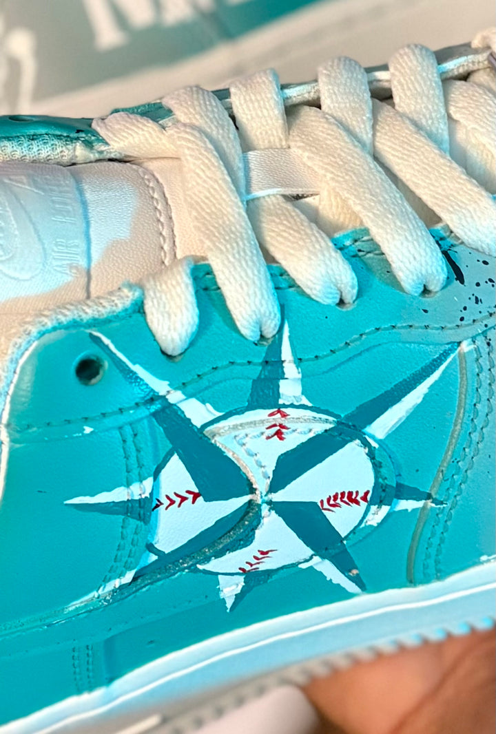 Custom Seattle Mariners AF1s