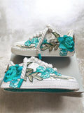 Teal Floral AF1s