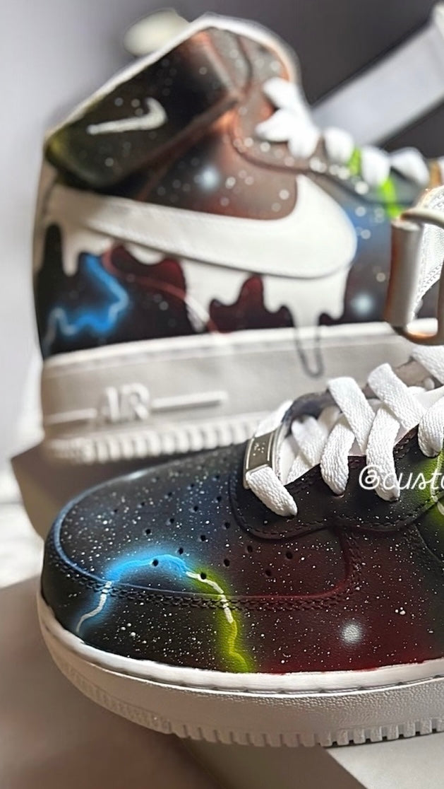 Custom Galaxy hightop AF1s