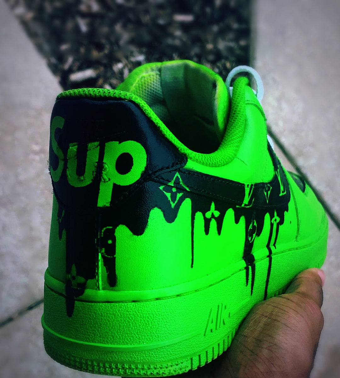 Custom Slime green LV AF1s